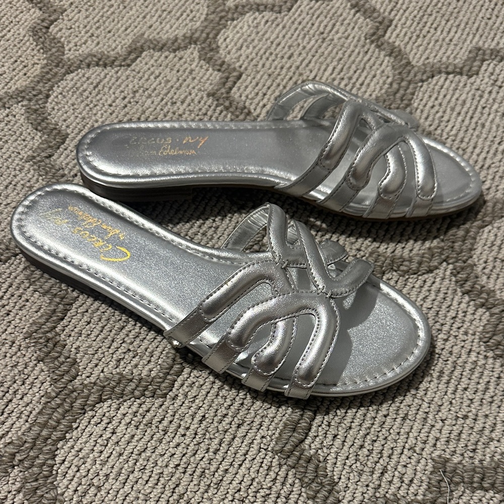 Circus by Sam Edelman Metallic Silver Slide Mules